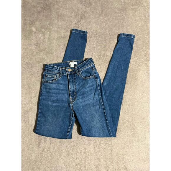 Forever 21 Blue Jeans Womens Size 24 Skinny Super Stretch Medium Wash (F7) - Picture 1 of 8